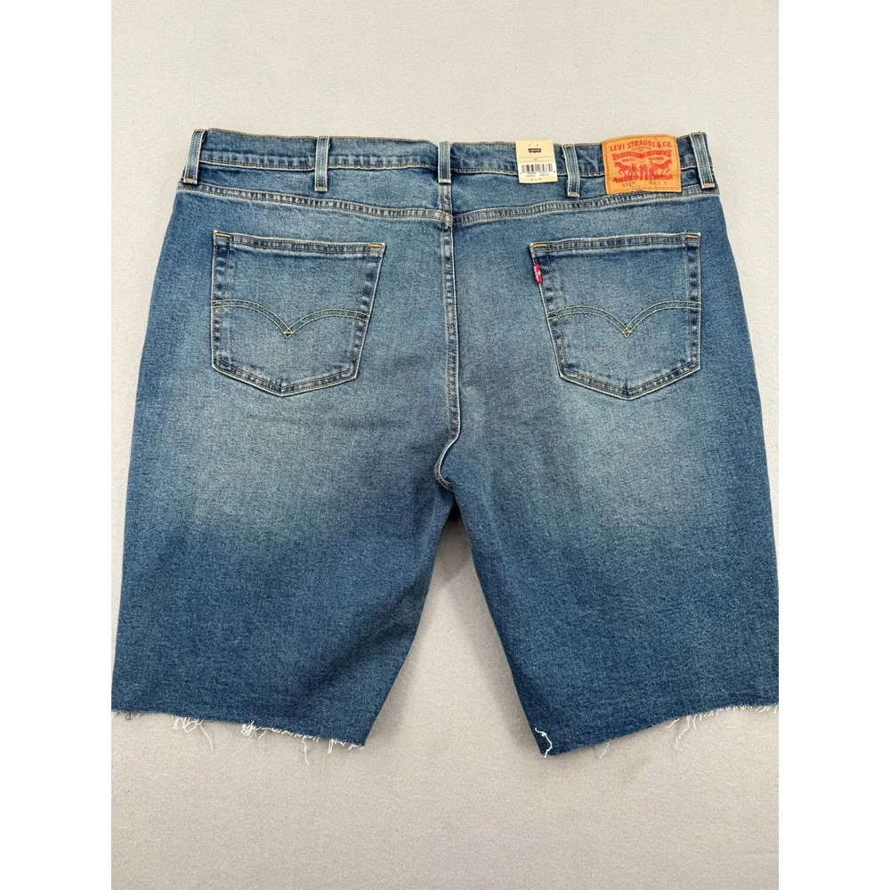 NWT Levis 511 Slim Shorts Mens 42 Blue Denim Cut Off Raw Hem Stretch Streetwear